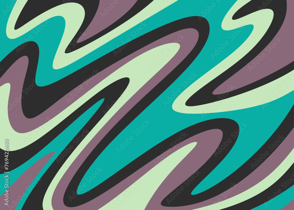 Abstract background with colorful wavy curly lines pattern