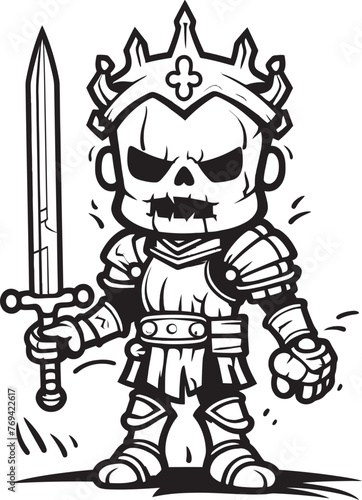Eerie Warden Zombie Knight Soldier Black Emblem Icon Undying Guardian Zombie Knight Soldier Black Vector Design