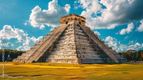 Ancient Mayan temple pyramid in Mexico.