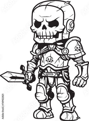 Macabre Sentinel Zombie Knight Soldier Black Vector Emblem Shadowed Crusader Zombie Knight Soldier Black Emblem Logo © ROHIT