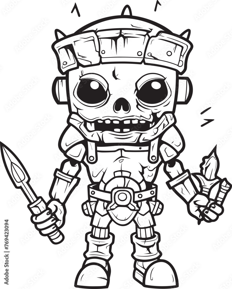Grave Guardian Zombie Knight Soldier Black Emblem Logo Eternal Enforcer Zombie Knight Soldier Black Icon Design