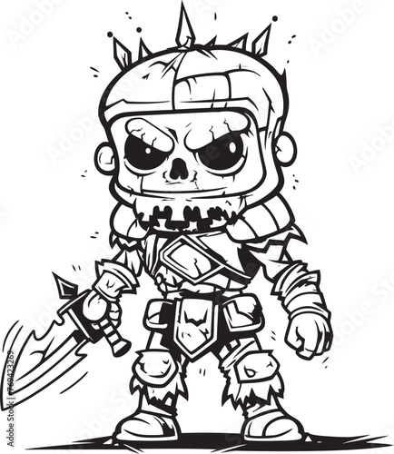 Sinister Sentry Zombie Knight Soldier Black Vector Emblem Eternal Enforcer Zombie Knight Soldier Black Logo Icon