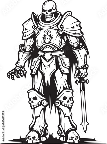 Wraith Warrior Zombie Knight Soldier Black Emblem Icon Ghastly Guardian Zombie Knight Soldier Black Logo Emblem
