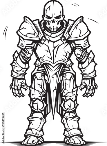 Eternal Enforcer Zombie Knight Soldier Black Logo Icon Haunted Hero Zombie Knight Soldier Black Emblem Design