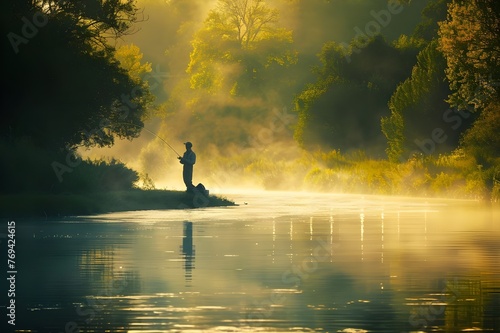 Magnificent Landscapes: Capturing the essense of the beauty of nature Lake Wylie, SC - SEPTEMBER 03: After the fog cleared on Saturday morning, anglers prepared to launch from the Buster Boyd Landing. photo