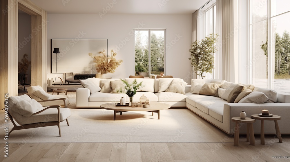 Modern elegant living room interior composition Modern elegant living room interior composition