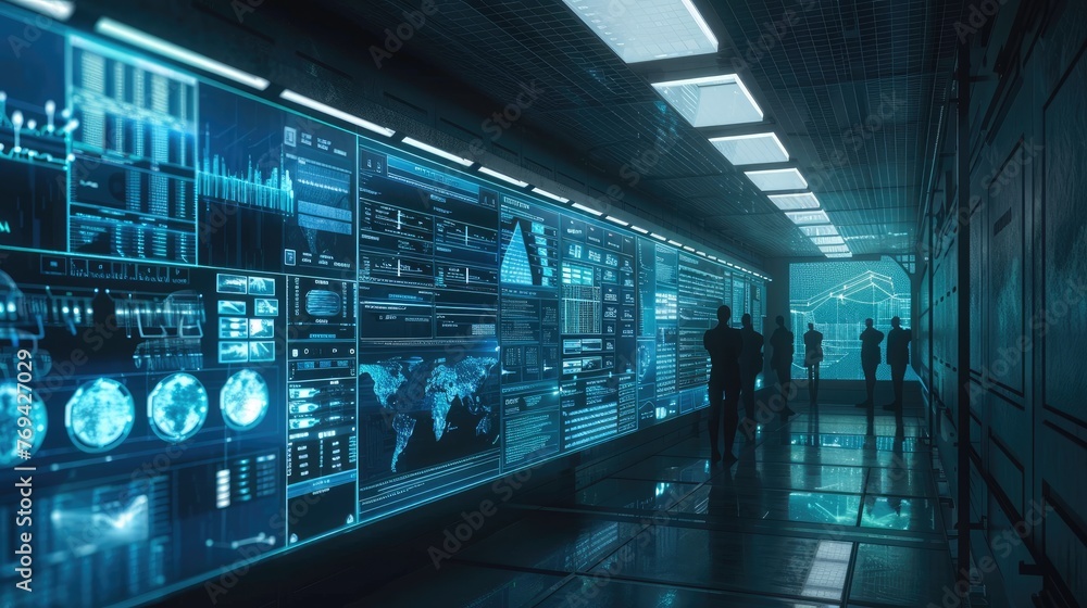 Fototapeta premium Criminal database and AI Technology for crime control concept, AI generated for texts and ads