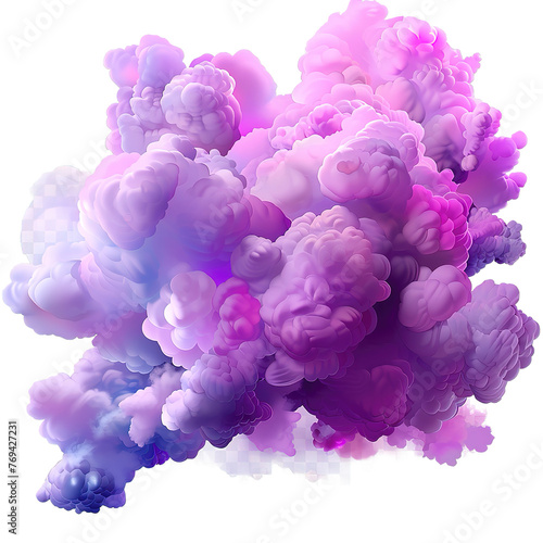 Cloud isolated, steam, smoke. 3d illustration, 3d rendering. isolated on a Transparent Background. Generative AI