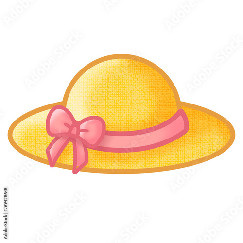 summer hat with ribbon