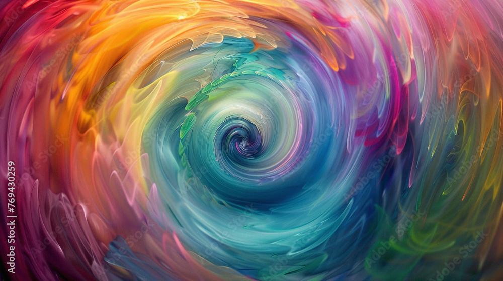 Spiraling vortexes of color expanding and contracting across the canvas, their movements hypnotic and mesmerizing.