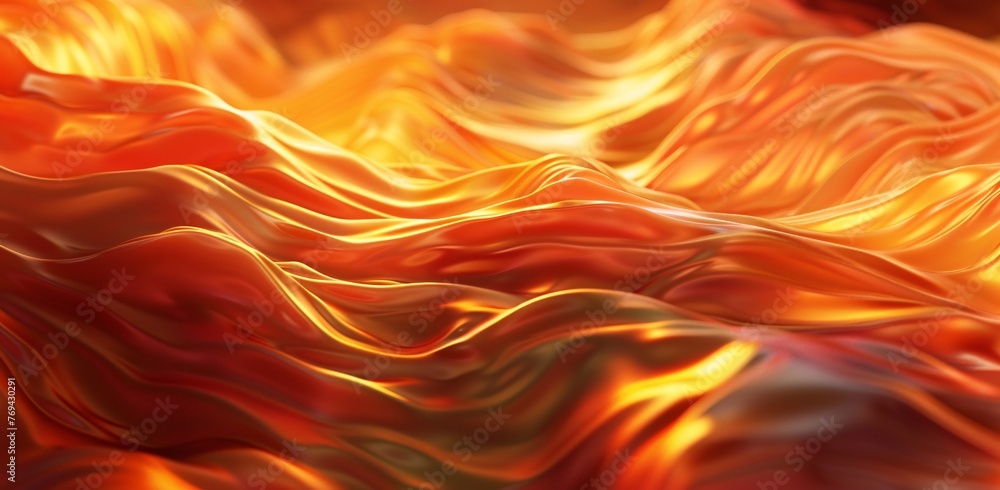 Golden Waves of Fire A Sizzling Summer Scene Generative AI