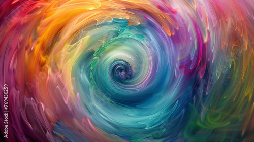 Spiraling vortexes of color expanding and contracting across the canvas, their movements hypnotic and mesmerizing. photo