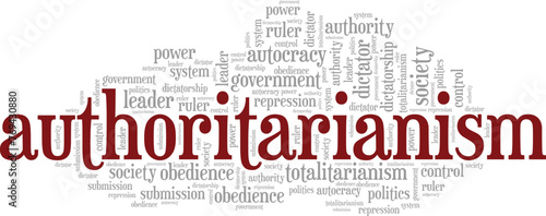 Authoritarianism word cloud conceptual design isolated on white background.