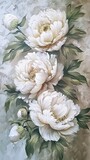 Flower Power White Roses in Full Bloom Generative AI