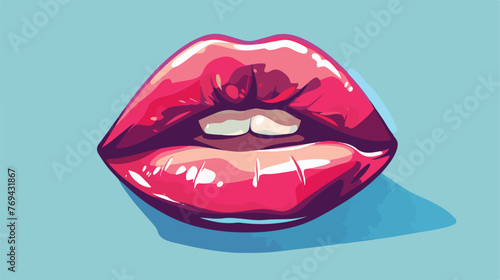 Sexy lips cartoon flat cartoon vactor illustration