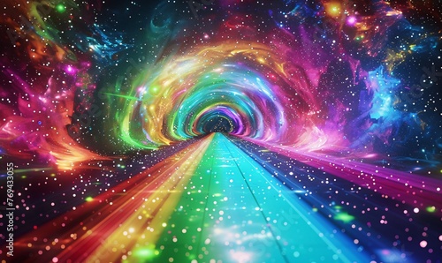 Rainbow Tunnel A Colorful Escape to the Future Generative AI