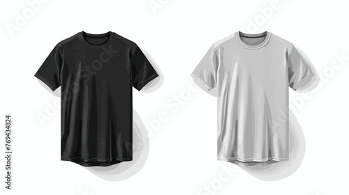 Shirt mock up set. T-shirt template. Black gray