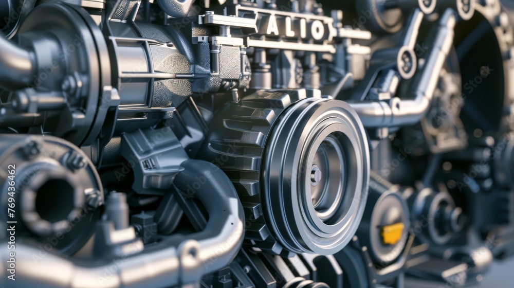Close-up on a diesel engines heart Close-up on a diesel engines heart