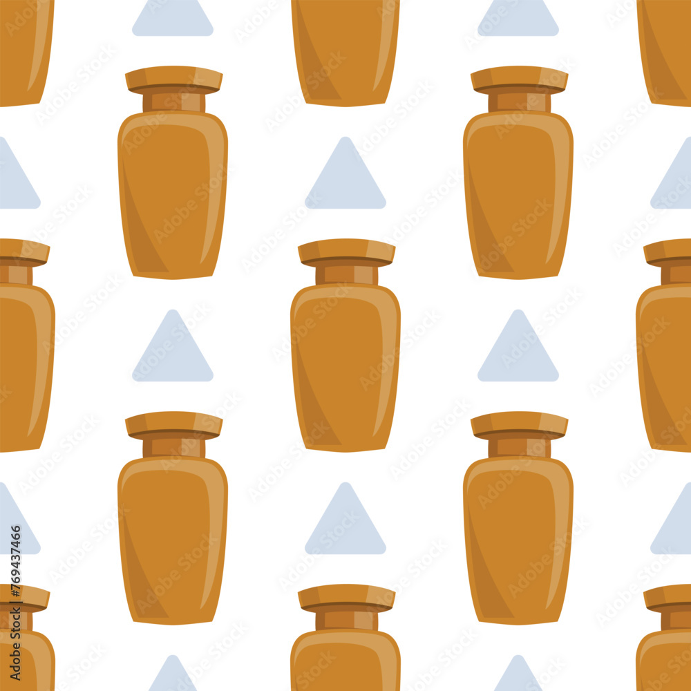 Seamless pattern with antique, ancient ceramics isolated vase. Jar ceramic, clay pottery Seamless pattern with antique, ancient ceramics isolated vase. Jar ceramic, clay pottery