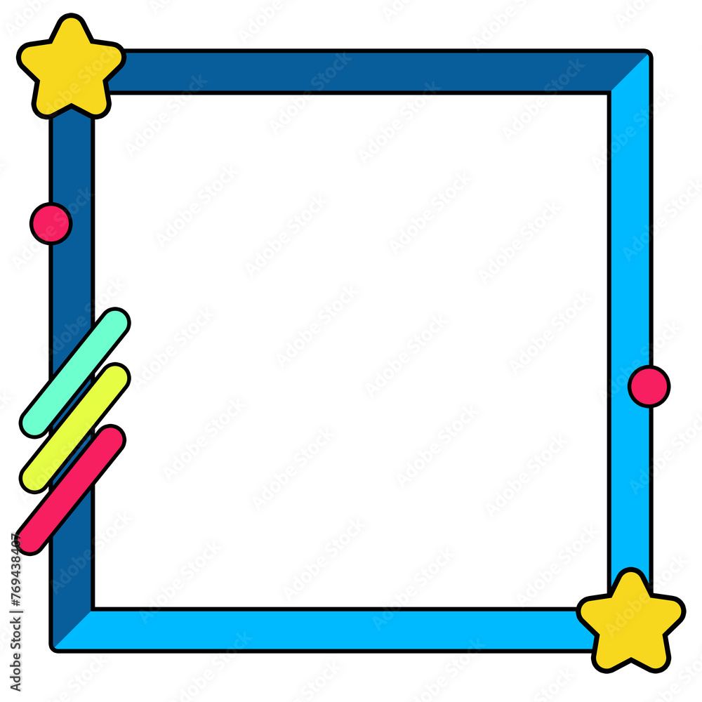 Frame style memphis comic pop art retro 90s