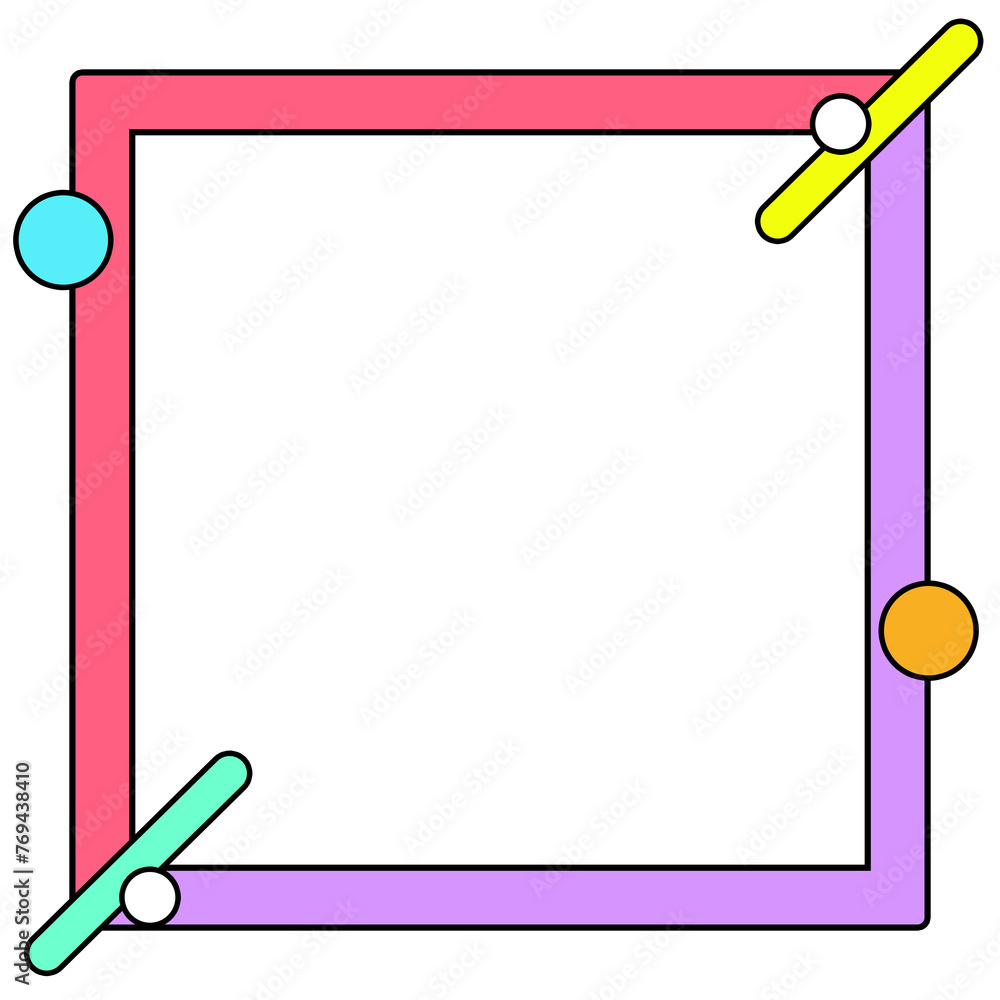 Frame style memphis comic pop art retro 90s