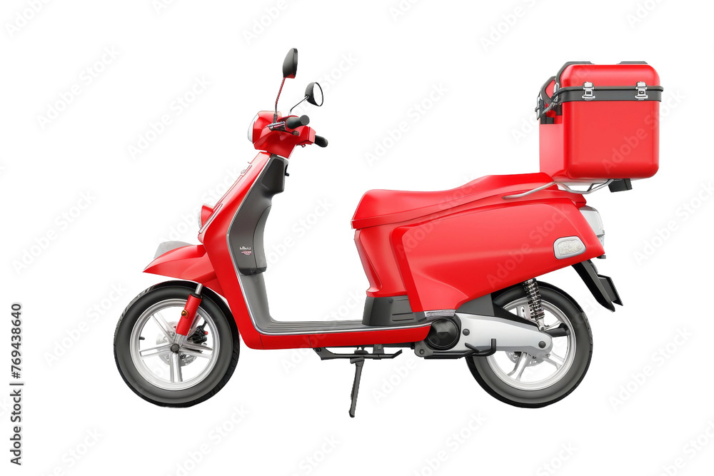 Delivery Scooter on Transparent Background