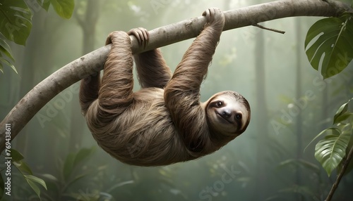 A Sloth With Its Limbs Outstretched Reaching For