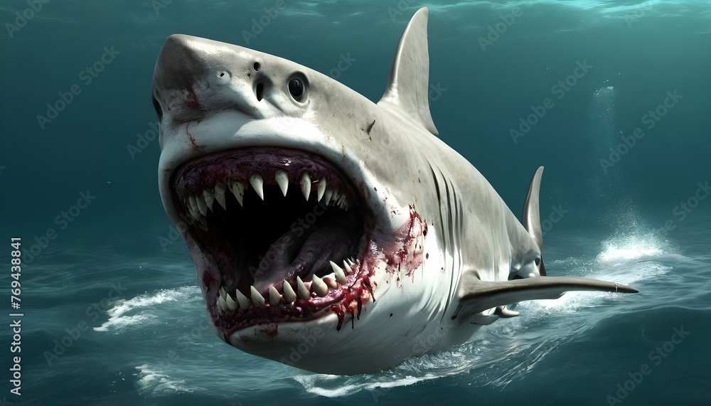 A Zombie Shark Use Your Imagination - obrazy, fototapety, plakaty 