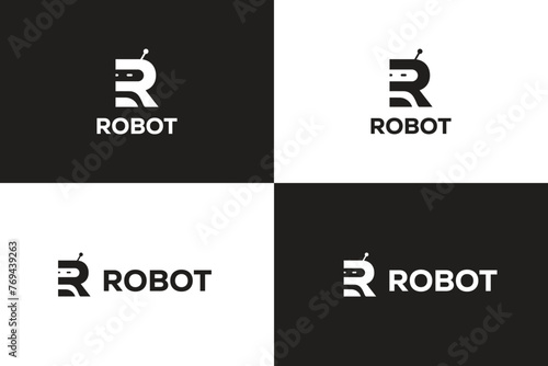 Robot logo design photo