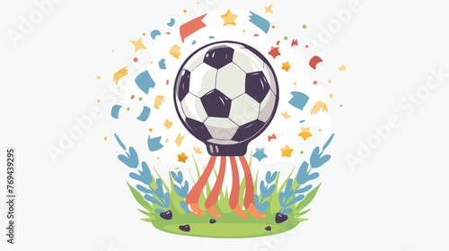 Soccer balloon sport championship icon vector illus