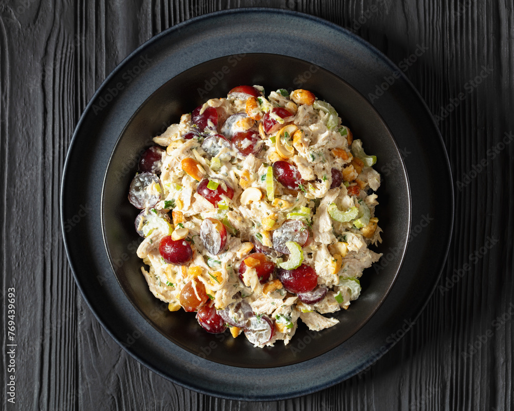 chicken grape salad with celery, cashew, parmesan chicken grape salad with celery, cashew, parmesan