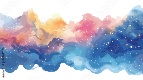Watercolor Astral Field Flat vector isolated on white photo