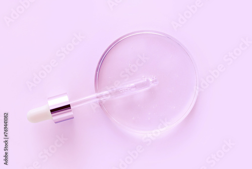 glass pipette serum gel in petri dish  photo