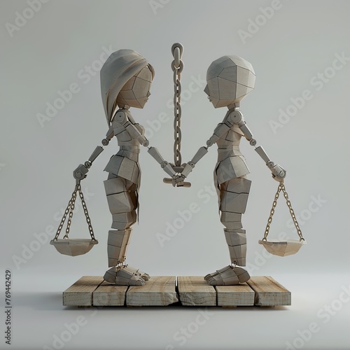 A depiction of the power dynamics in exploitative relationships , 3D render photo