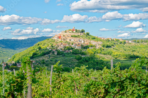 View of the charming village Motovun in Istria, Croatia. Famous place for rural tourism in Croatia. photo