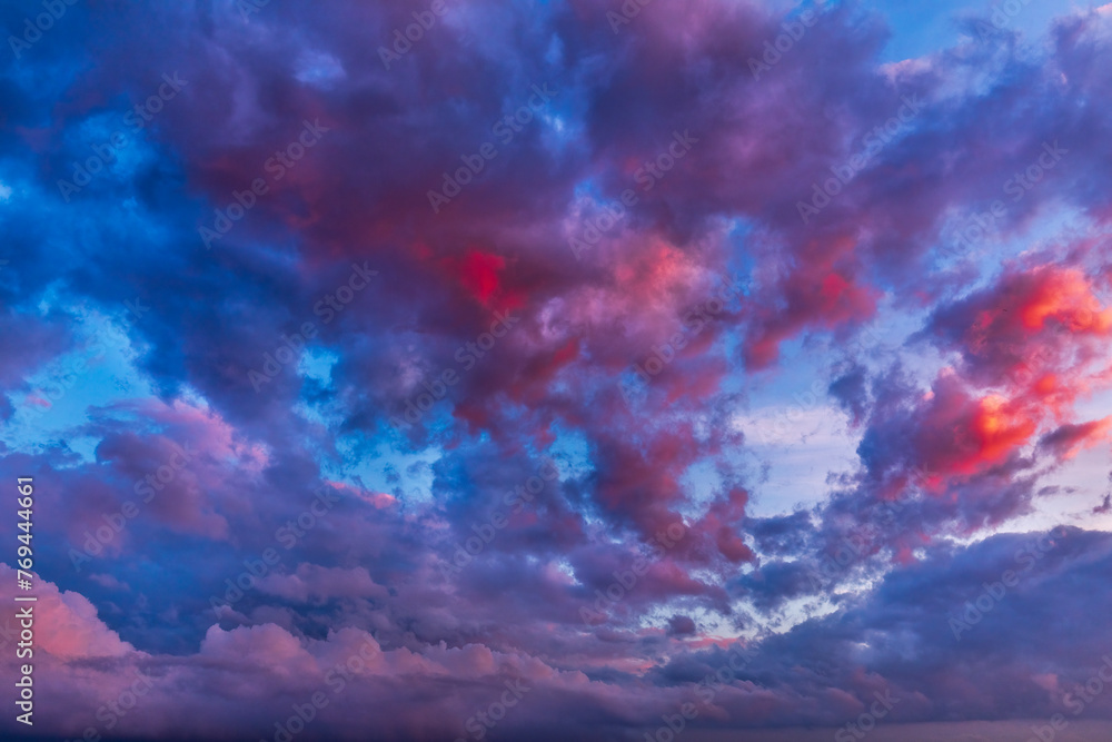 Beautiful sunset clouds in the evening sky. Beautiful sunset clouds in the evening sky.