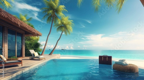 A Luxurious Villa with Private Pool On A Beach. © PhornpimonNutiprapun