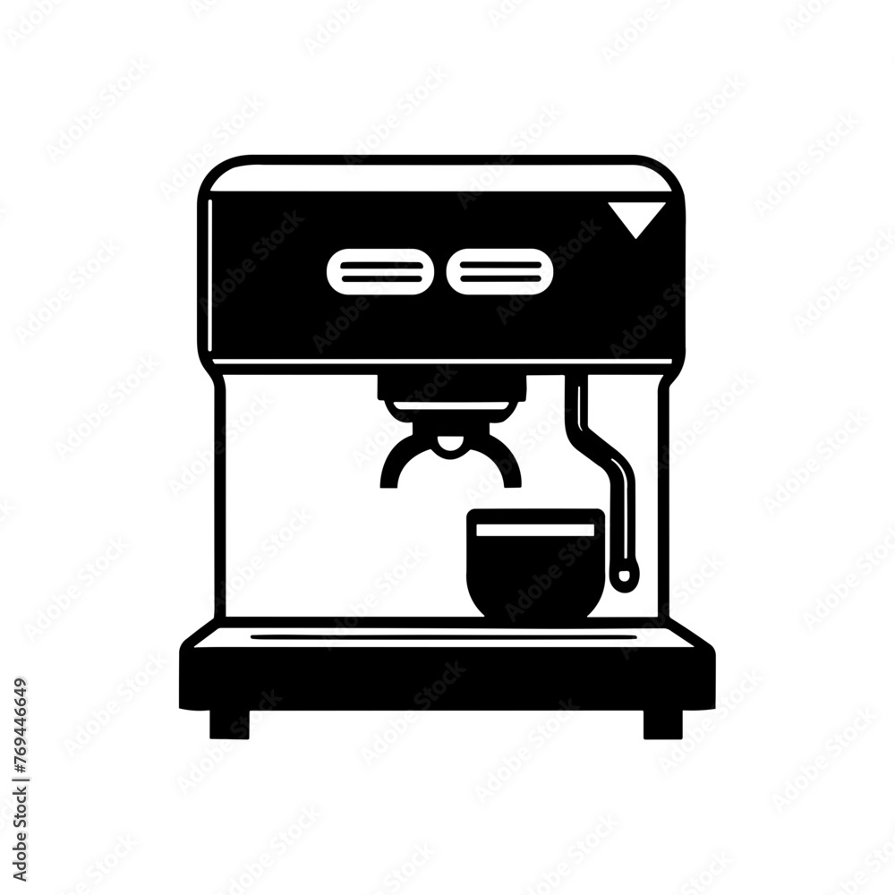 Simple coffee machine isolated black icon Simple coffee machine isolated black icon