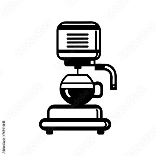 Simple coffee machine isolated black icon