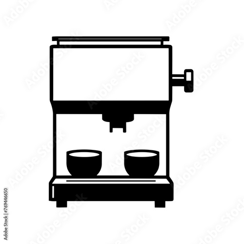 Simple coffee machine isolated black icon