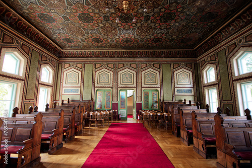 Interior view of the Ashkenazi Synagogue in Sarajevo, Bosnia and Herzegovina.