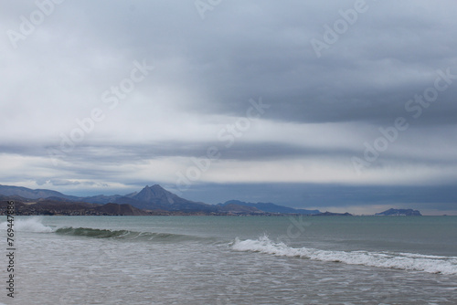 storm over the sea, natural background beautiful sea view