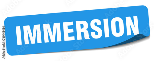 immersion sticker. immersion label