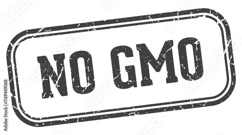 no gmo stamp. no gmo rectangular stamp on white background