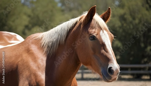 A Horse With Its Eyes Half Closed Basking In The