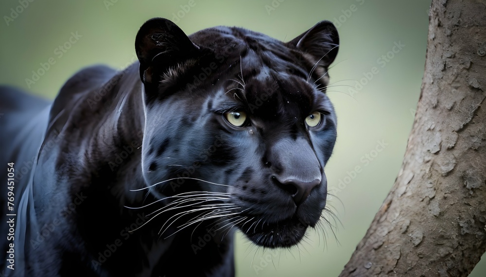 A Panther With Its Fur Bristling On High Alert