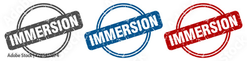 immersion stamp. immersion sign. immersion label set
