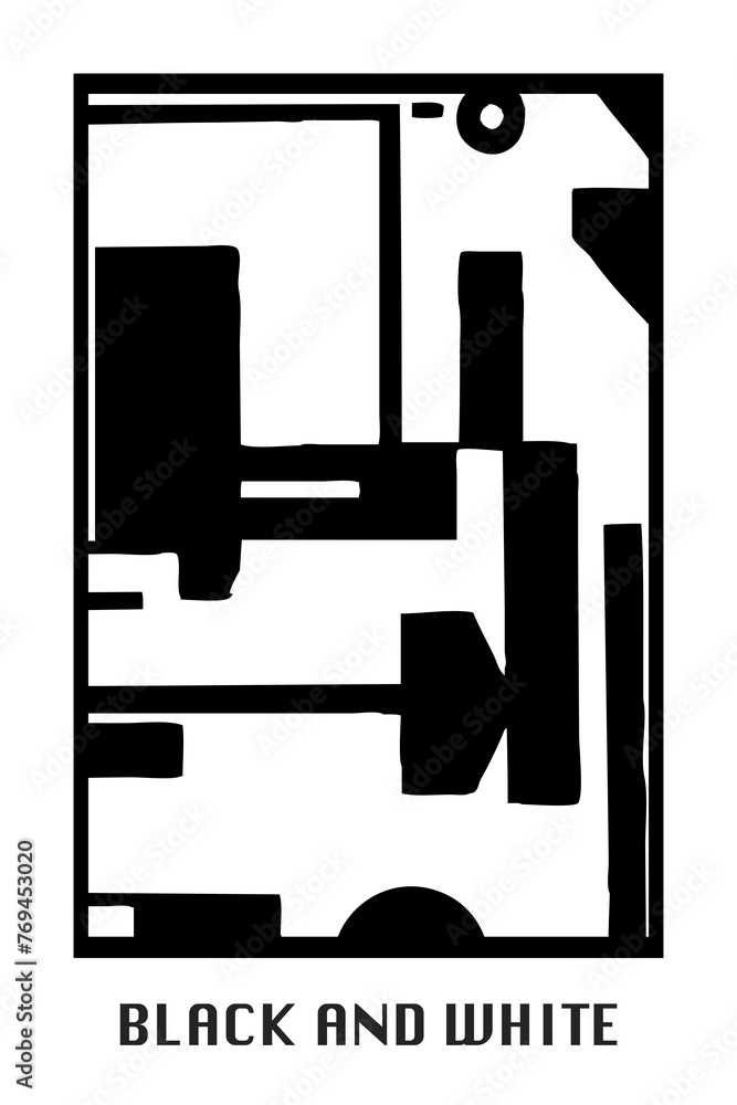 Abstract black and white pattern. For use in graphics. Minimalist illustration for printing on wall decorations Abstract black and white pattern. For use in graphics. Minimalist illustration for printing on wall decorations