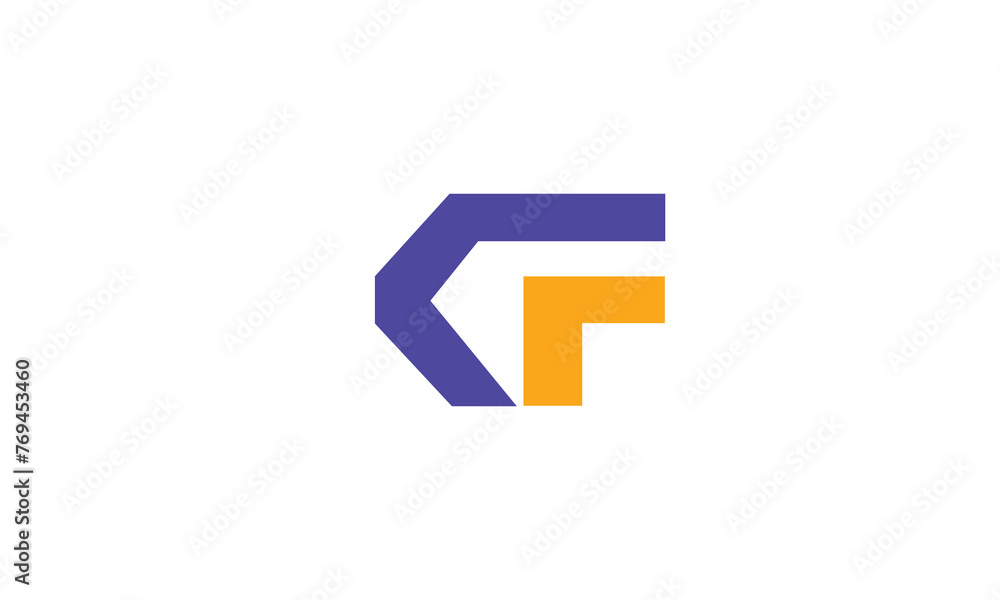 Alphabet letters Initials Monogram logo kf, fk, k and f Alphabet letters Initials Monogram logo kf, fk, k and f