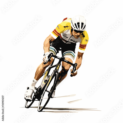 Road cyclist hand-drawn illustration. Cyclist. Vector doodle style cartoon illustration
